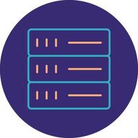 Database Line Two Color Circle Icon vector