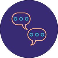 Chat Line Two Color Circle Icon vector