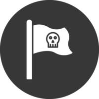 icono de glifo de bandera pirata invertido vector