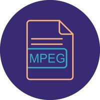 MPEG File Format Line Two Color Circle Icon vector