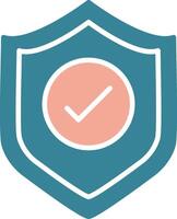 Protection Glyph Two Color Icon vector