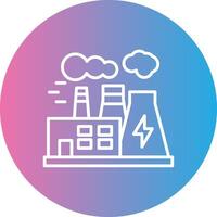 Power Plant Line Gradient Circle Icon vector