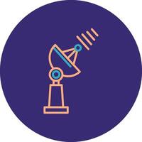 Satellite Dish Line Two Color Circle Icon vector