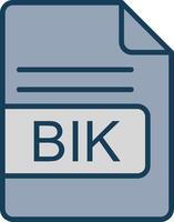 BIK File Format Line Filled Grey Icon vector