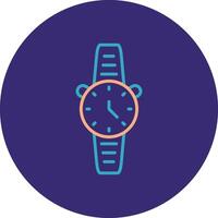 reloj línea dos color circulo icono vector