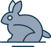 Rabbit Line Filled Grey Icon vector