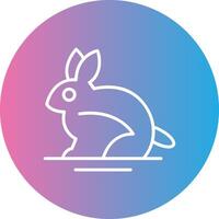 Rabbit Line Gradient Circle Icon vector