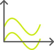 Wave Chart Line Two Color Icon vector