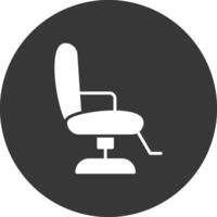 Barber Chair Glyph Inverted Icon vector