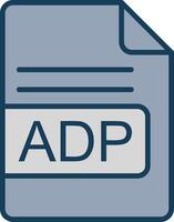 ADP File Format Line Filled Grey Icon vector