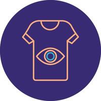 T Shirt Line Two Color Circle Icon vector