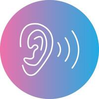 Ear Line Gradient Circle Icon vector