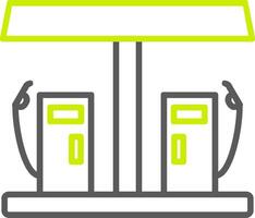 Gas Station Line Two Color Icon vector