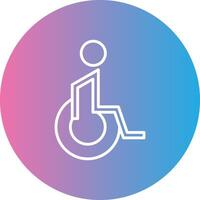 Handicaped Patient Line Gradient Circle Icon vector