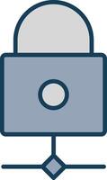 Multikey Security Line Filled Grey Icon vector