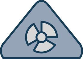 Radioactive Line Filled Grey Icon vector