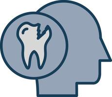 Toothache Line Filled Grey Icon vector