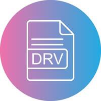 drv archivo formato línea degradado circulo icono vector