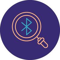 Bluetooth Line Two Color Circle Icon vector