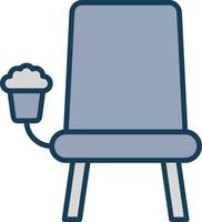 Cinema Seat Line Filled Grey Icon vector
