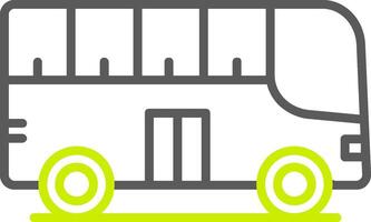 ciudad autobús línea dos color icono vector