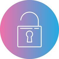 Door Lock Line Gradient Circle Icon vector