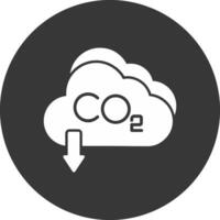 icono de glifo de co2 invertido vector