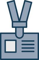 Lanyard Line Filled Grey Icon vector