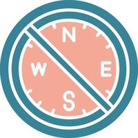 Prohibited Sign Glyph Two Color Icon vector