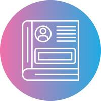 Contact Book Line Gradient Circle Icon vector