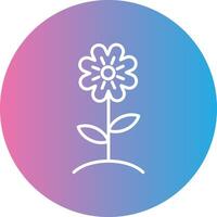 Flower Line Gradient Circle Icon vector