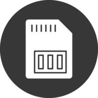 Sd Card Glyph Inverted Icon vector