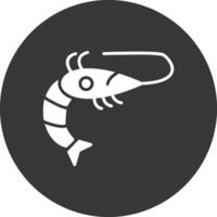 Shrimp Glyph Inverted Icon vector