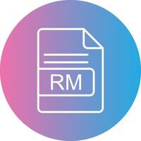ASF File Format Line Gradient Circle Icon vector
