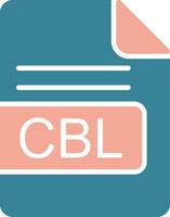 cbl archivo formato glifo dos color icono vector