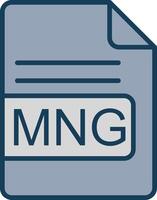 MNG File Format Line Filled Grey Icon vector