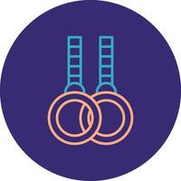 Gymnastic Rings Line Two Color Circle Icon vector
