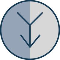 Merge Line Filled Grey Icon vector