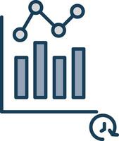 Time Analysis Line Filled Grey Icon vector