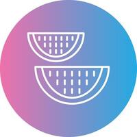 Watermelon Line Gradient Circle Icon vector