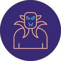 Dracula Line Two Color Circle Icon vector