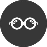 Glasses Glyph Inverted Icon vector