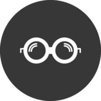 Glasses Glyph Inverted Icon vector