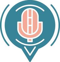 Microphone Glyph Two Color Icon vector