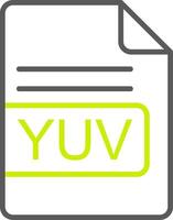 YUV File Format Line Two Color Icon vector