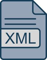 XML File Format Line Filled Grey Icon vector