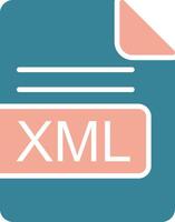XML File Format Glyph Two Color Icon vector