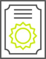 Certificate Line Two Color Icon vector