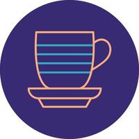 Cup Line Two Color Circle Icon vector