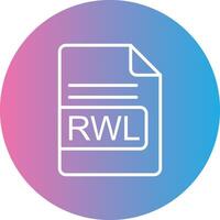 rwl archivo formato línea degradado circulo icono vector